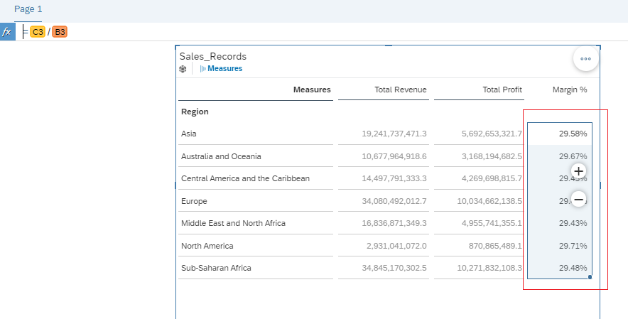 Column Calculation in SAP Analytics Cloud