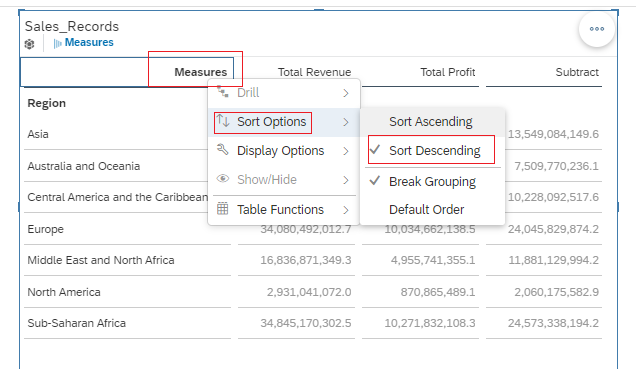 Column Calculation in SAC