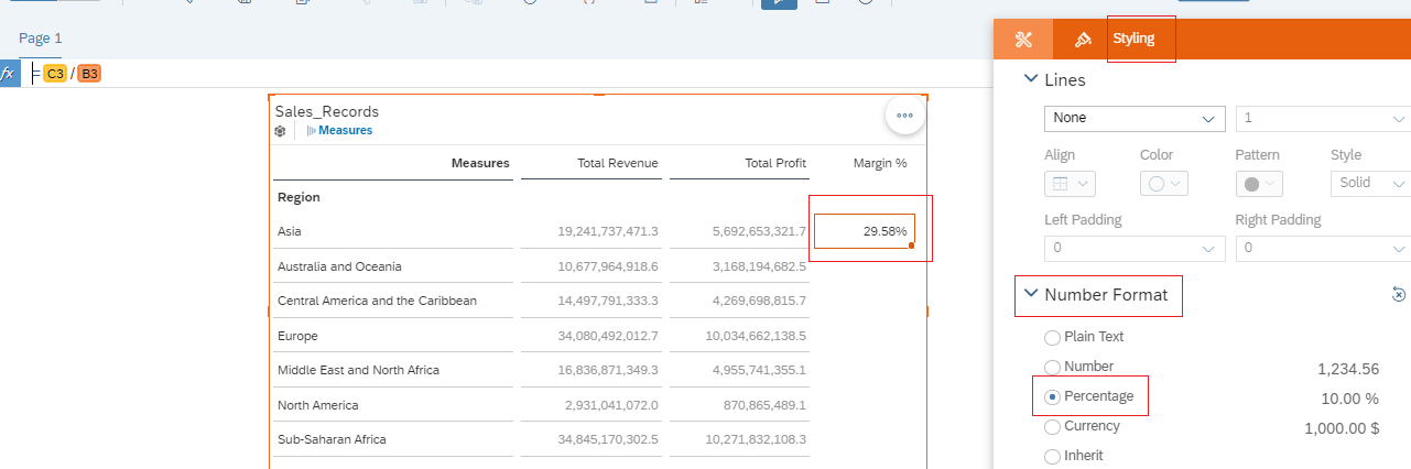 Column Calculation in SAP Analytics Cloud